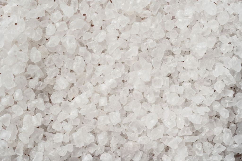 Close-up of coarse salt crystals